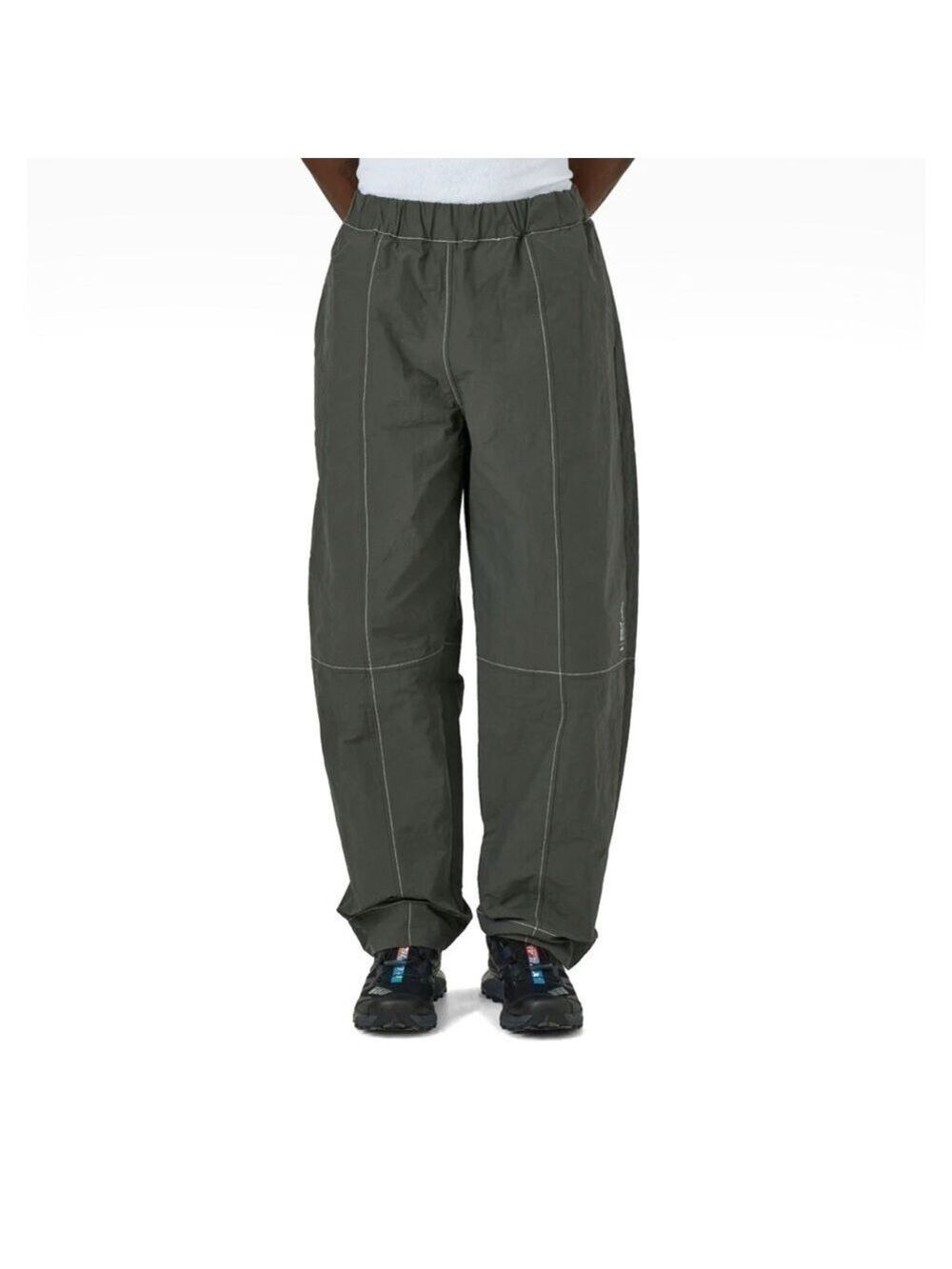 NEW - Afield out Tapered, Crinkled, Stitch Nylon, Canvas Gray Trousers Pants - Picture 10 of 16